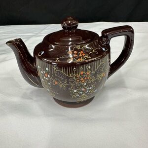 Floral Brown Teapot